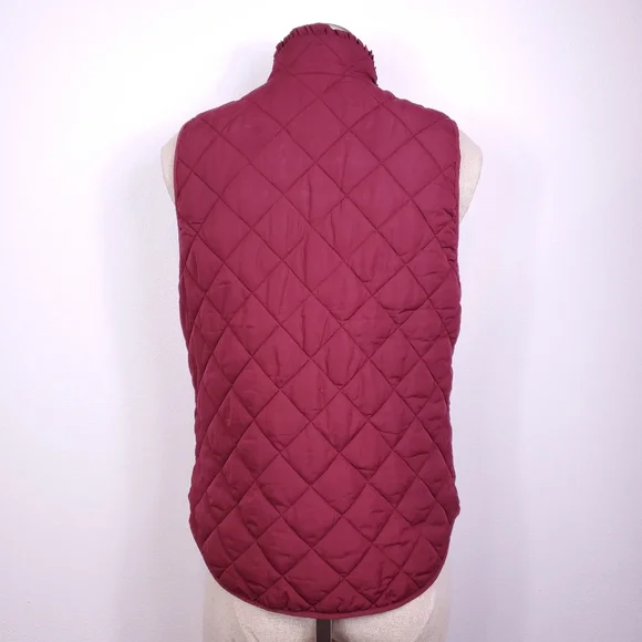 J Crew Mercantile Red/Wine Quilted Vest - Picture 4 of 7